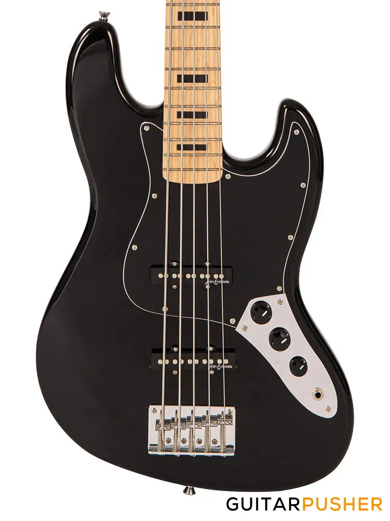 Vintage Coaster Series V495 5-String JB Bass w/ Kinsman 10-Watt Bass Amplifier, Gig Bag, & Accessories - Boulevard Black