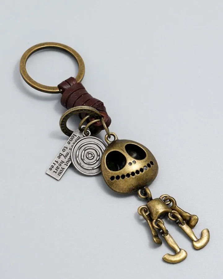 Vintage Small Skull Keychain