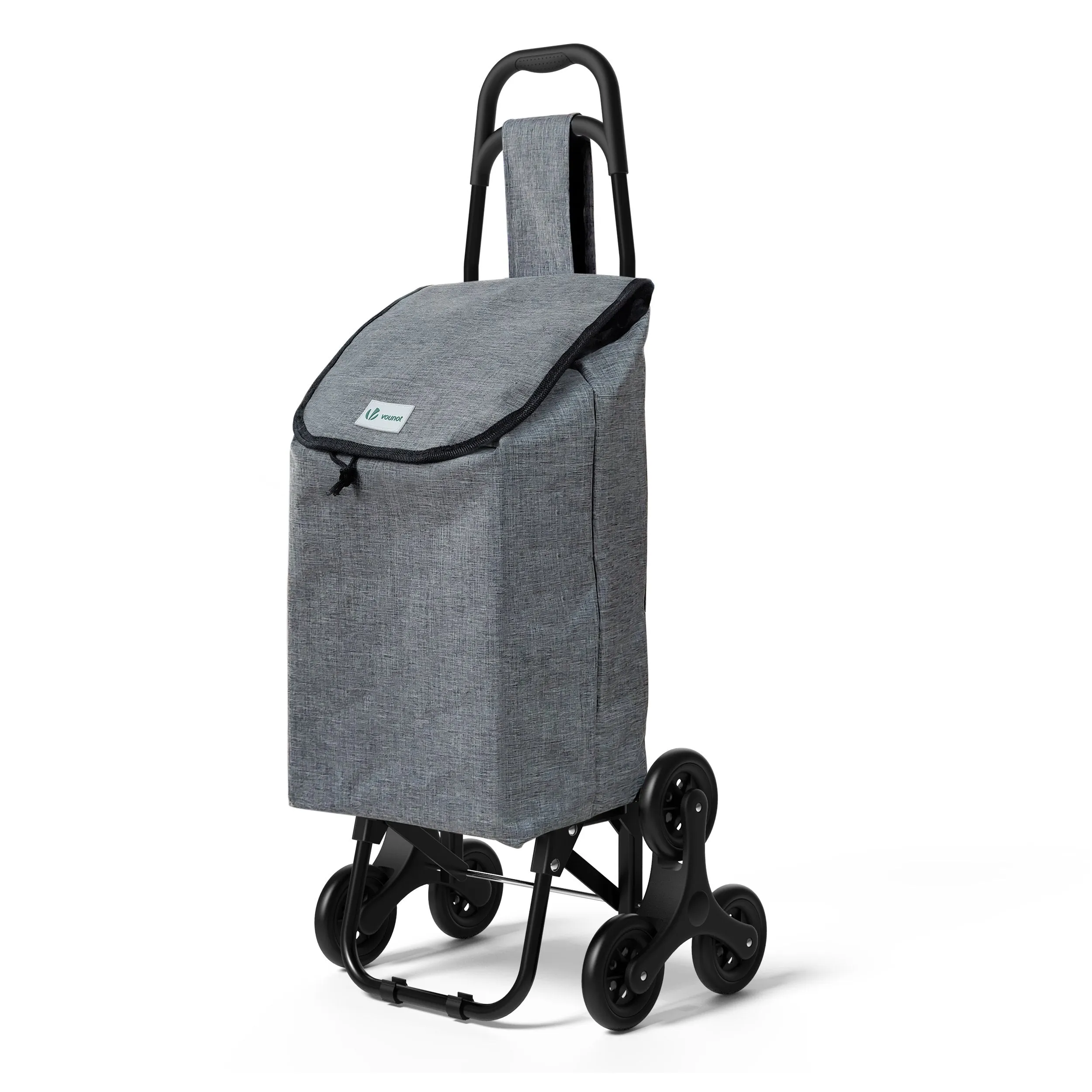 VOUNOT 6 Wheels Stair Climbing Shopping Trolley, 32L Oxford Grey