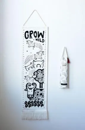 Wee Gallery Growing Wild height chart with Farmland animals