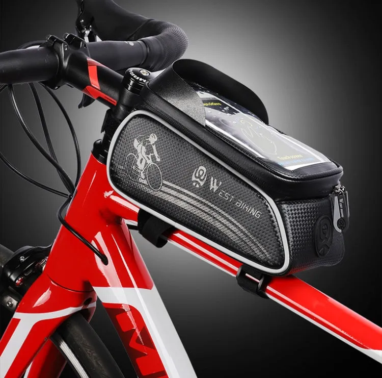 West Biking 1.5l Bicycle Anti-Light  Bag Riding Front Bag Mobile Phone Bag Boarding Bag Waterproof Bag