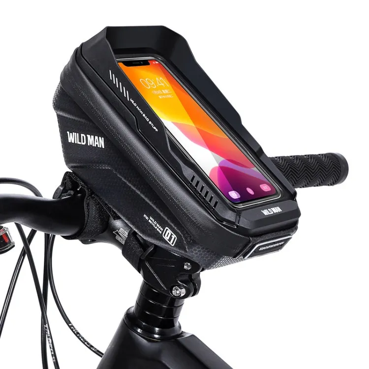 WILD MAN XT1 1L Bicycle EVA Hard Shell Phone Touch Screen Handlebar Bag(Solar Pattern)