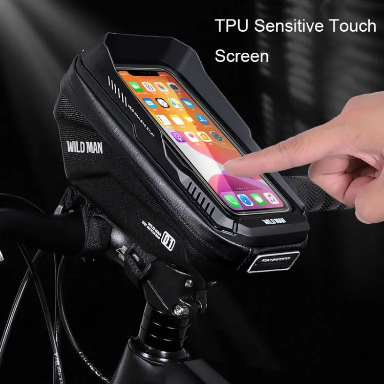 WILD MAN XT1 1L Bicycle EVA Hard Shell Phone Touch Screen Handlebar Bag(Solar Pattern)