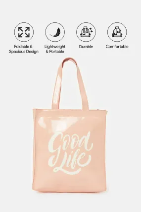 Women Pink Printed Shopper Bag