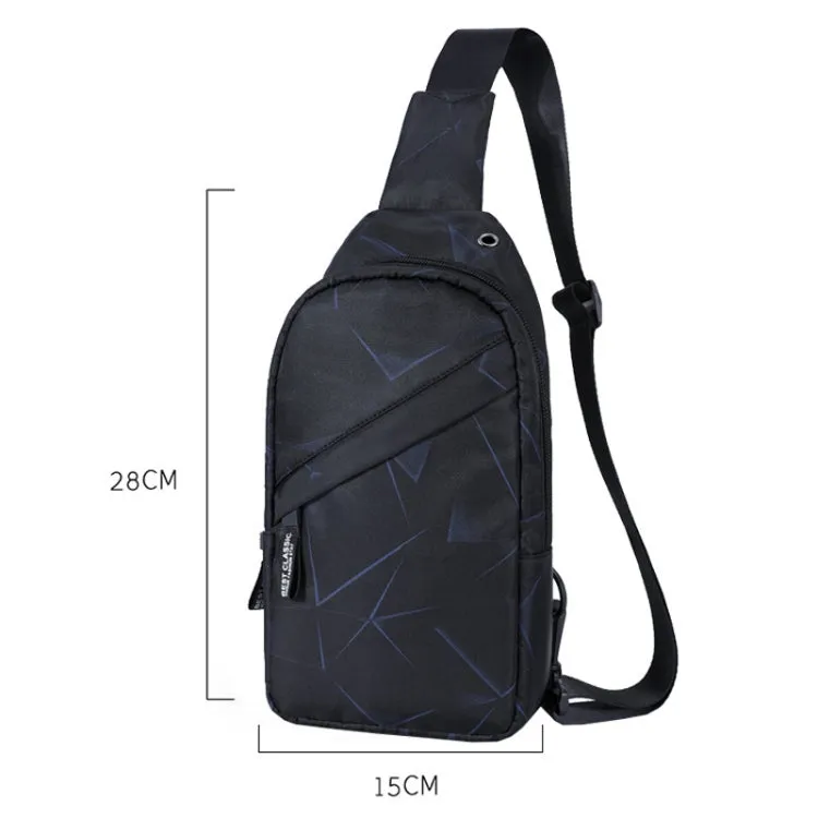 XQB993 Men Chest Bag Messenger Bag Oxford Cloth Sports Bag, Color: Graffiti Blue