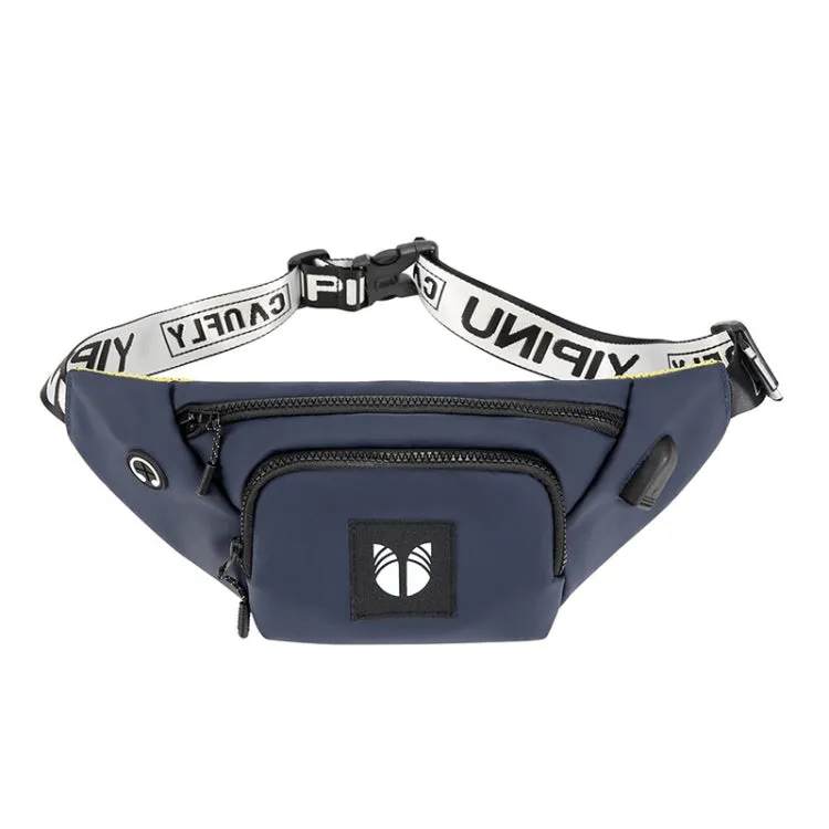 YIPINU YPU-DS Fashion Chest Bag Messenger Bag Waist Bag Waterproof Sports Mobile Phone Bag with External USB Port(Blue)