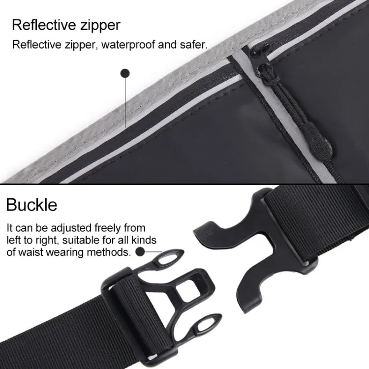 YIPINU YSU Outdoor Marathon Sport Ultra-thin Waterproof Mobile Phone Storage Waist Bag(Silver)