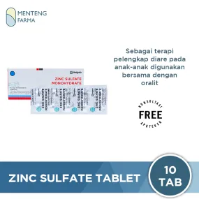 Zinc Sulfate Monohydrate 20 Mg Strip 10 Tablet - Pelengkap Pengobatan Diare